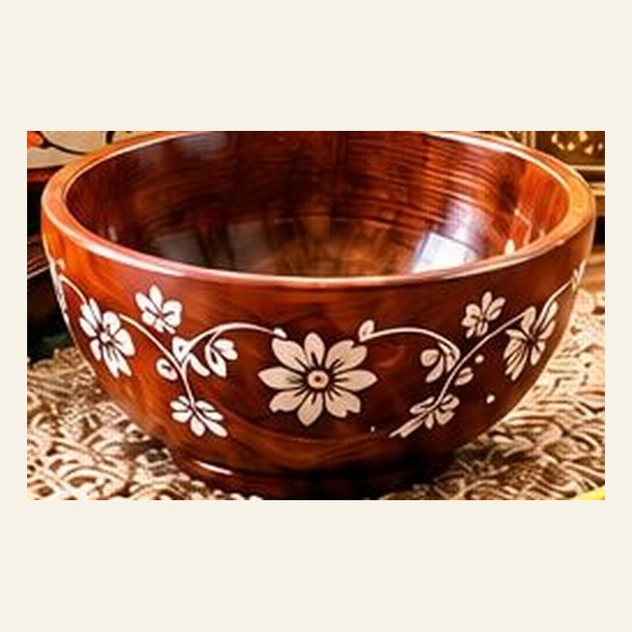 Wooden Inlay Decor Bowl